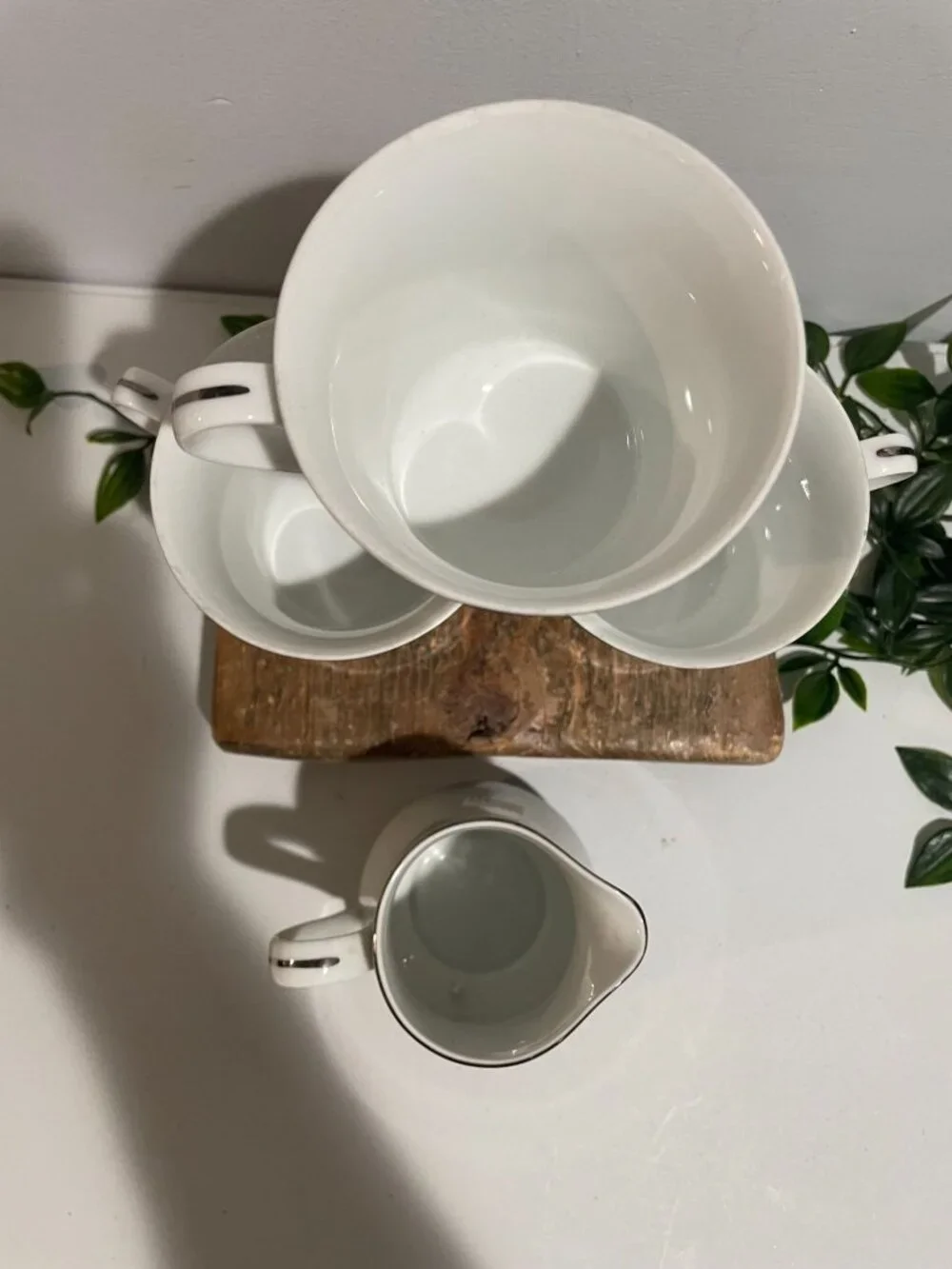 Mikasa Trousseau 9362 Fine China Creamer & 3 Coffee Cups Set Japan
